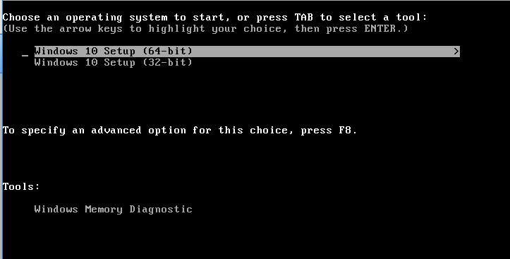 select windows setup 