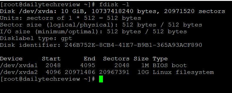 Linux fdisk -l command in Hindi