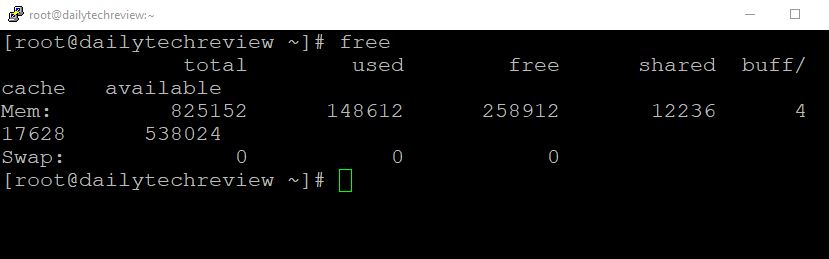 Linux free command in Hindi