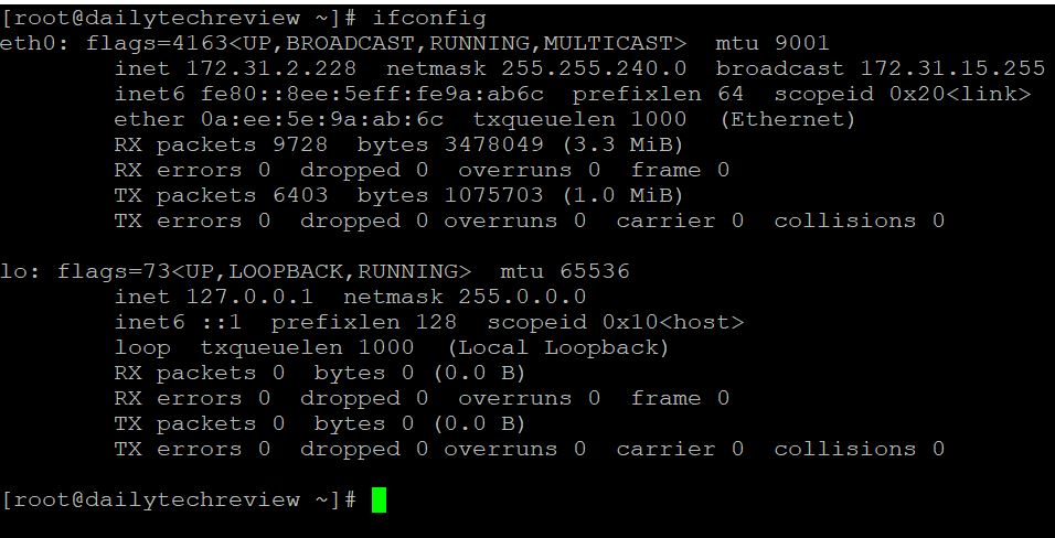  ifconfig Linux command in Hindi