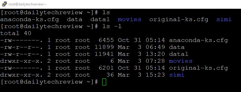 ls Linux command in Hindi