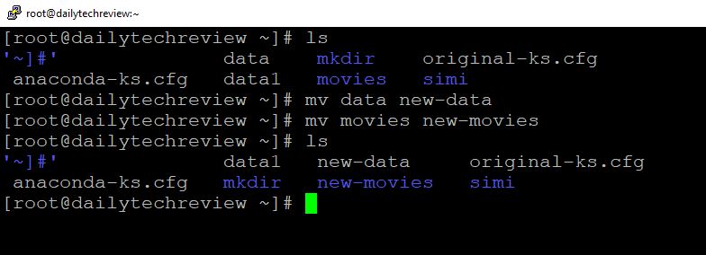 mv Linux command in Hindi