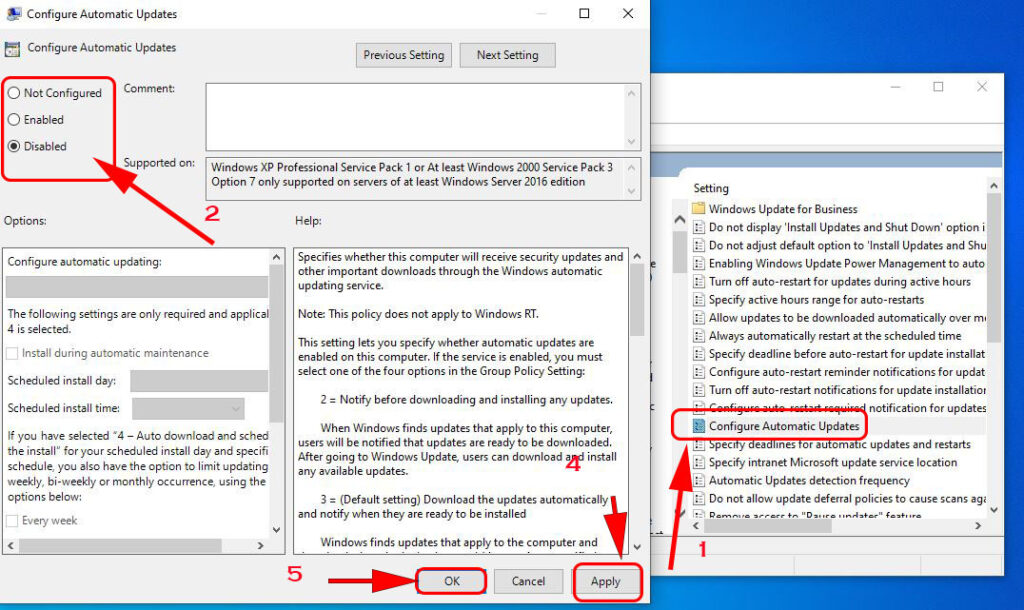 disable windows update service in windows 10