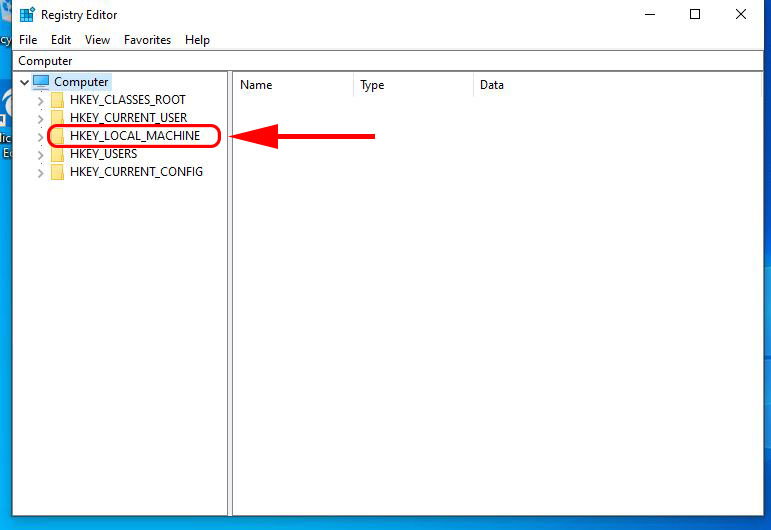 HKEY_LOCAL_MACHINE in windows 10