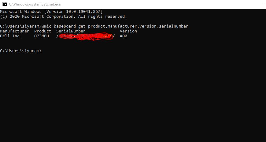 get motherboard information in windows 10