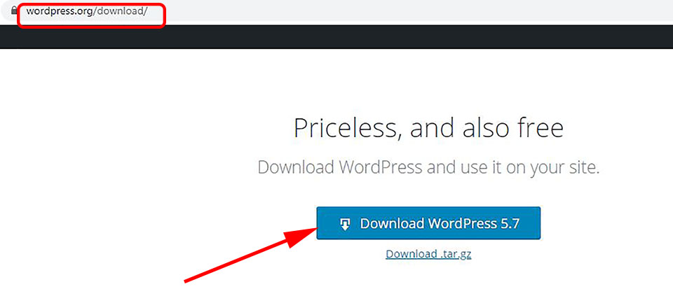 download Latest WordPress Software from internet 