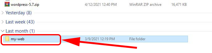 Unzip Latest WordPress file 