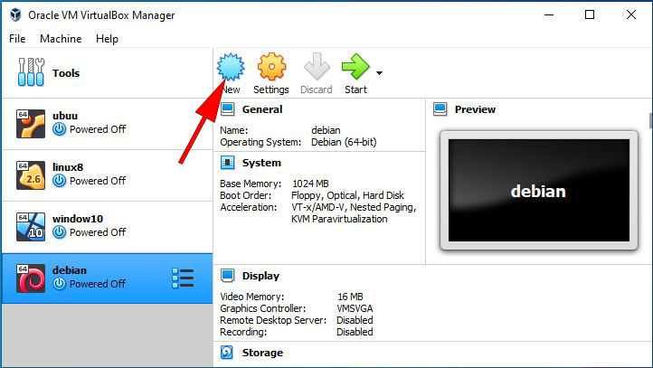 create New virtual machine foe windows server 2019