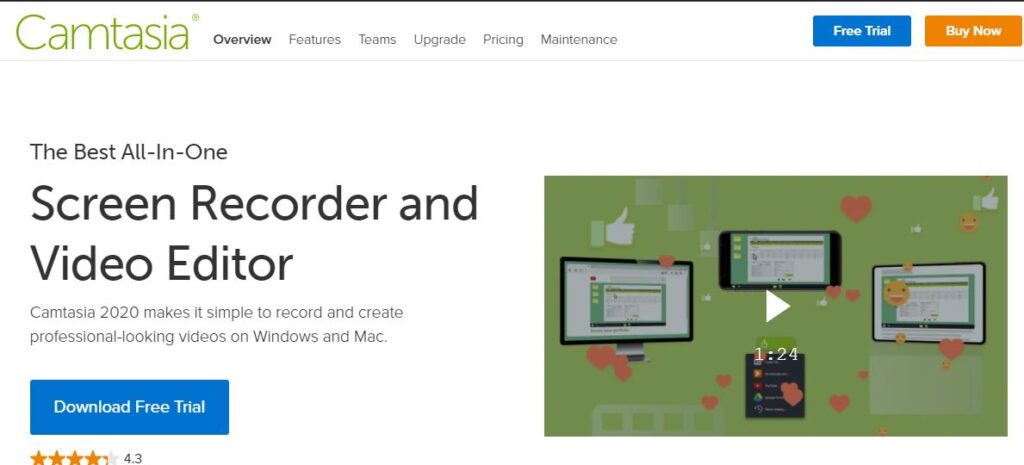Camtasia Screen Recorder and Video Editor best screen recording software
