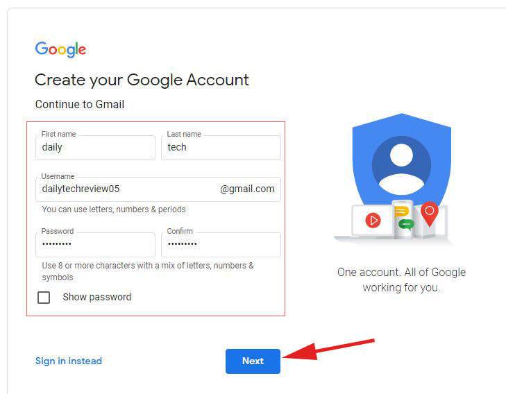 create Gmail Account 