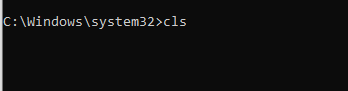cls command in windows system