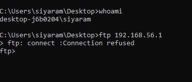 ftp command in windows system 