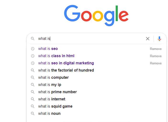 google search result