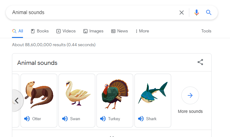 google tricks Animal Sounds