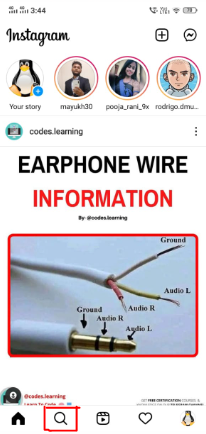 Instagram search box