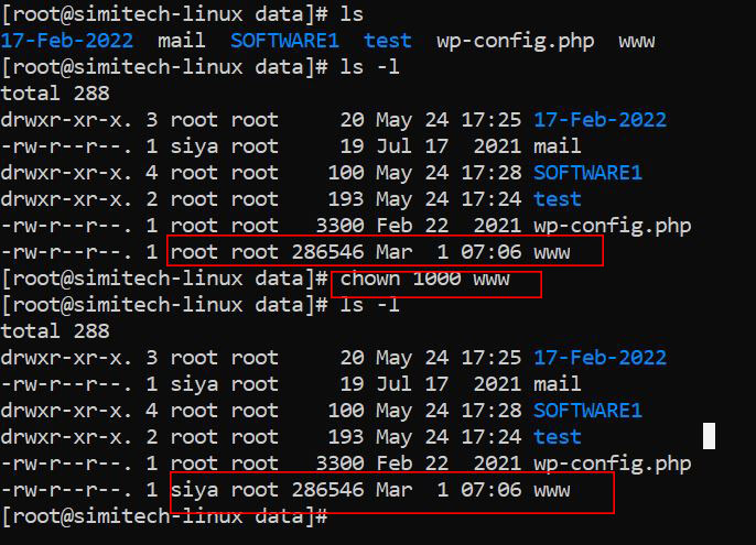 how to change ownership with UID