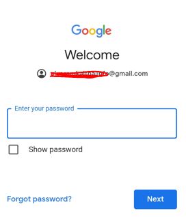 gmail login page for password