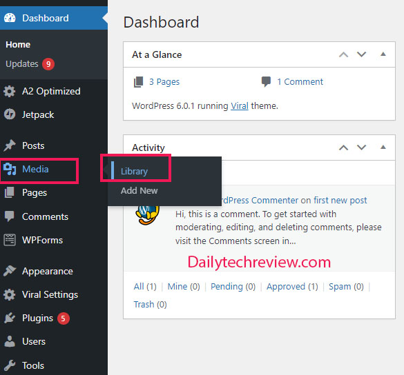 Upload Media in WordPress