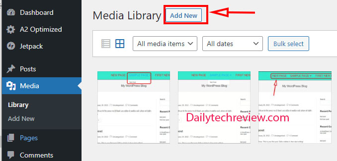 Add new media in wordpress