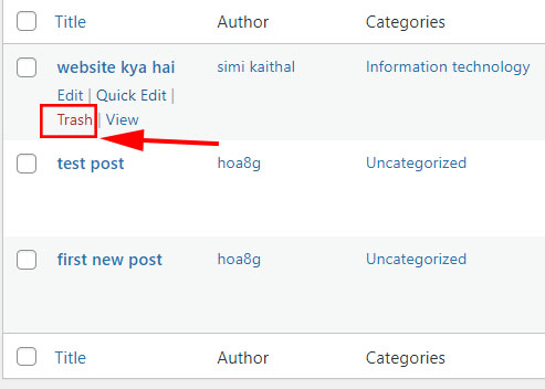 Trash WordPress Post