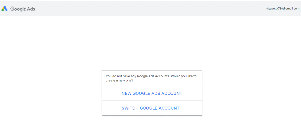 Create New Account In Google Adwords