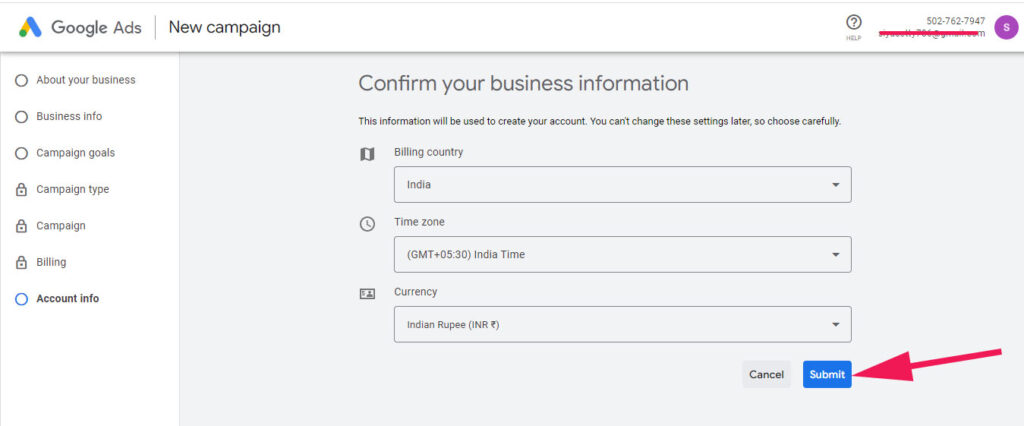 Conform Google Ads Account