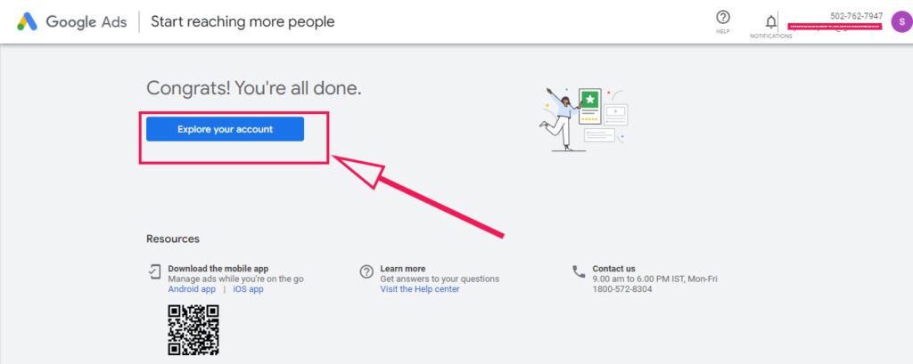Go to Gogle Ads Dashboard