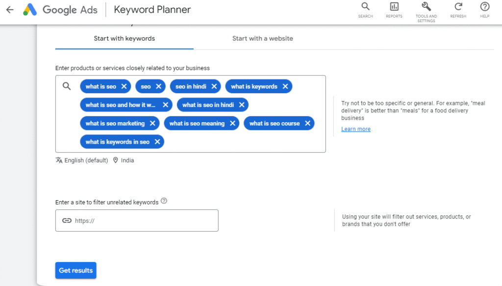 Search New Keyword in Google 