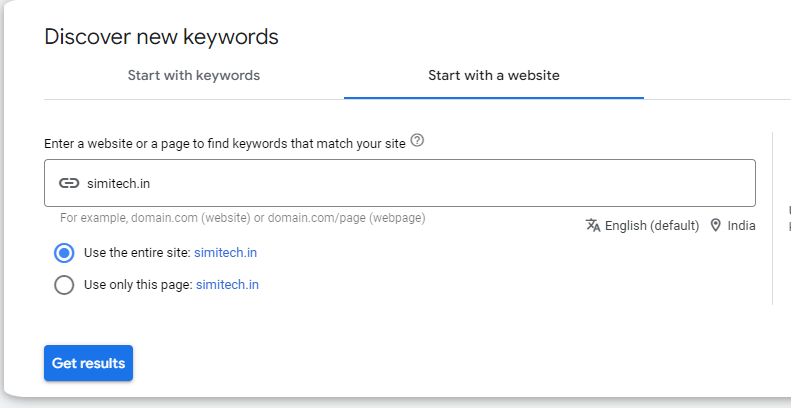  Start with a Website in google