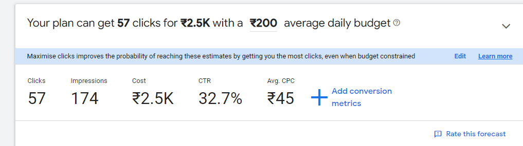 search Keywords status in google