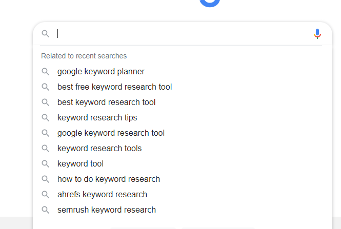 google keyword suggestion 