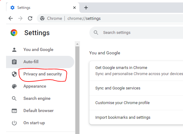google chrome privacy and security