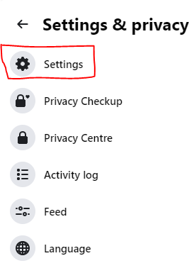 Facebook setting