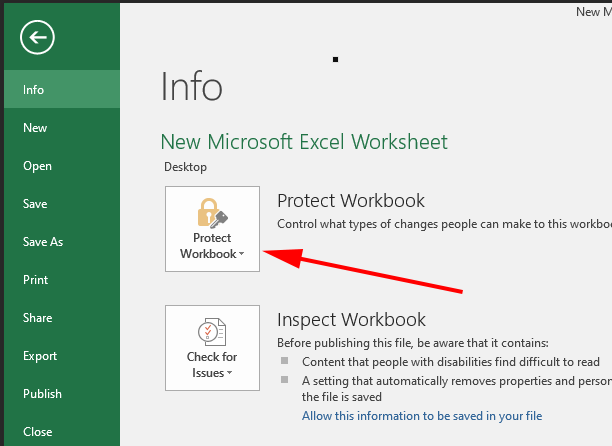 set Password in Excel file