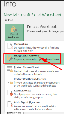Lock excel file with password