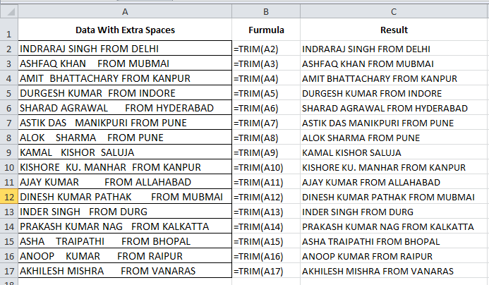 Remove Extra Spaces In Excel in hindi