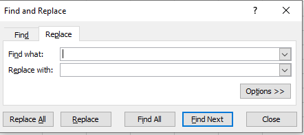 excel find and replace feature