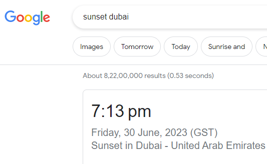 use lsunset google search  operator 