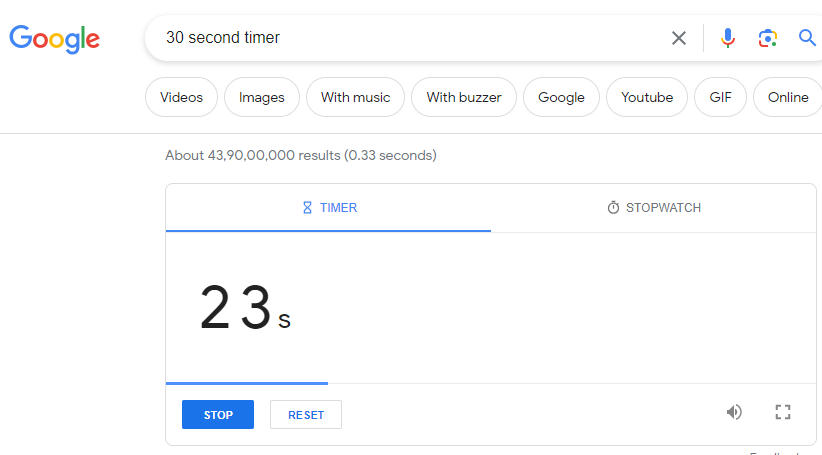 use google search  operator  timer