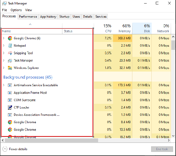 Windows Task manager