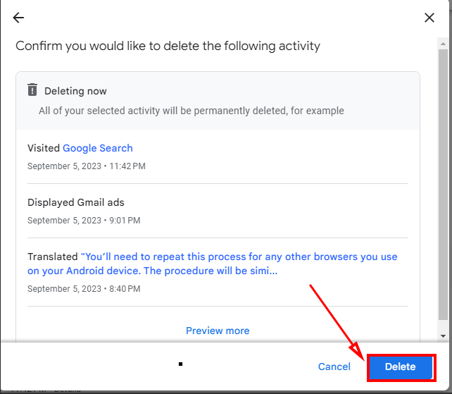 delete search history 