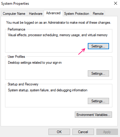 windows 10 system properties 