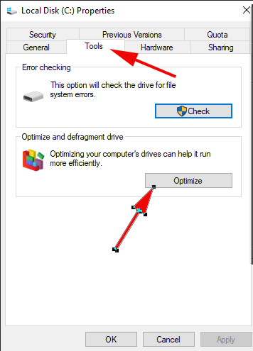 windows 10 local Disk Properties 