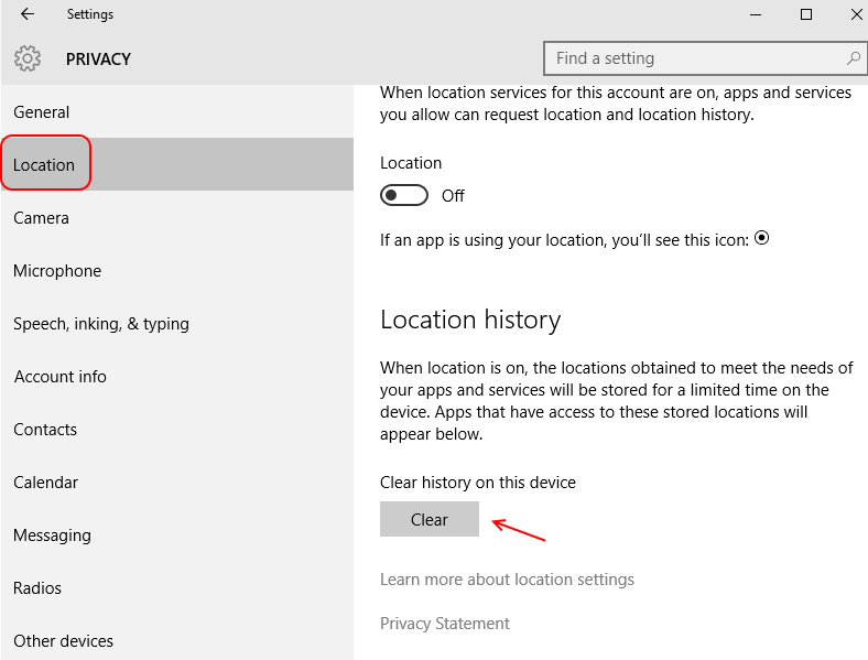 Open Location in windows 10