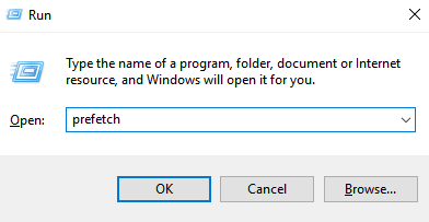 Delete Prefetch file in windows 10