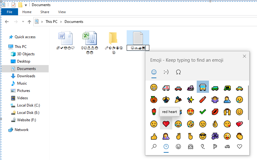 use emoji for file and folder name