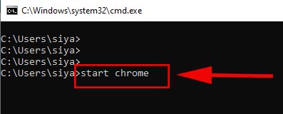 start chrome from command prompt 