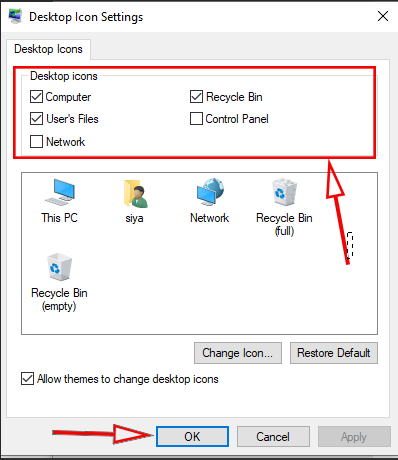 Windows 10 Desktop shortcut Settings