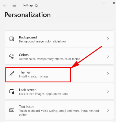 Windows 11 Theme settings