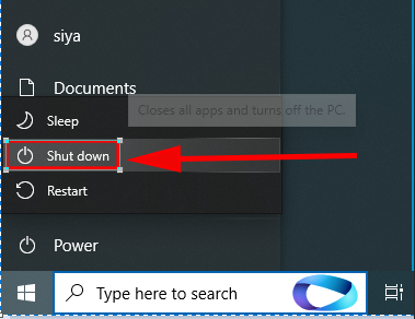 windows 10 shutdown button option